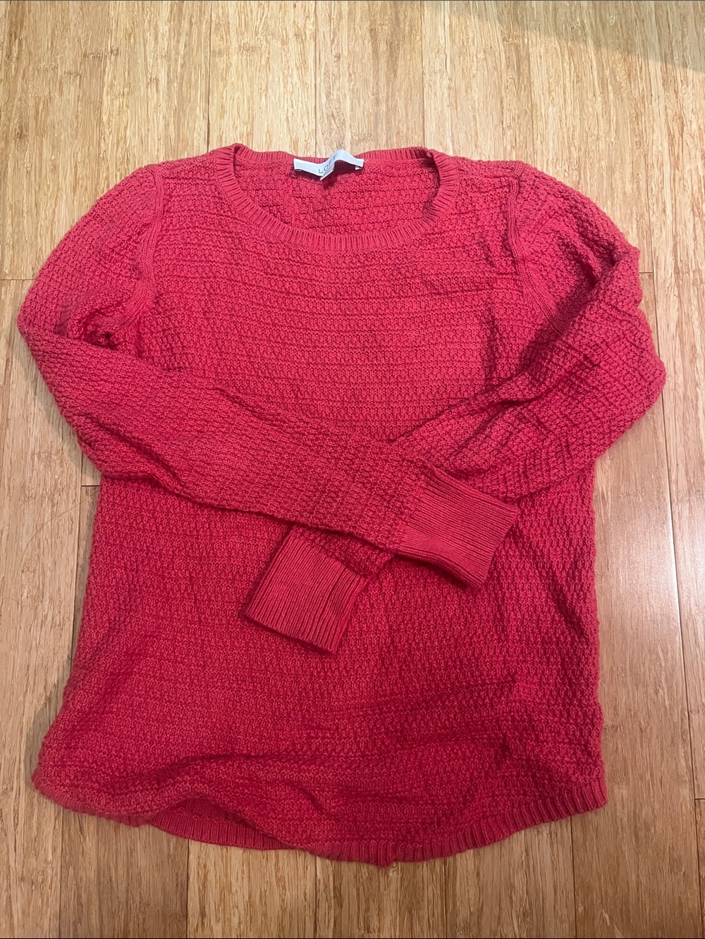 LOFT Textured Crew Neck Sweater
